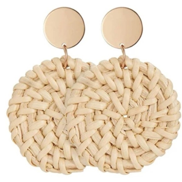 3/$20 Cabo Boho rattan earrings - summer, beach, vacation earrings - Picture 1 of 2